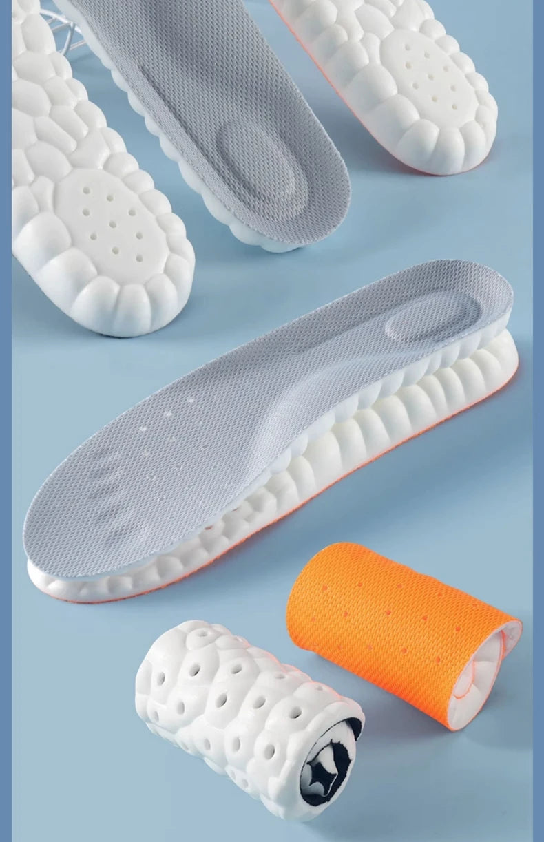 1Pair 4D Soft Shoes Insoles for Feet Plantar Fasciitis Insole Arch Support Orthopedic Inserts Sports Shock Absorption Shoe Pads
